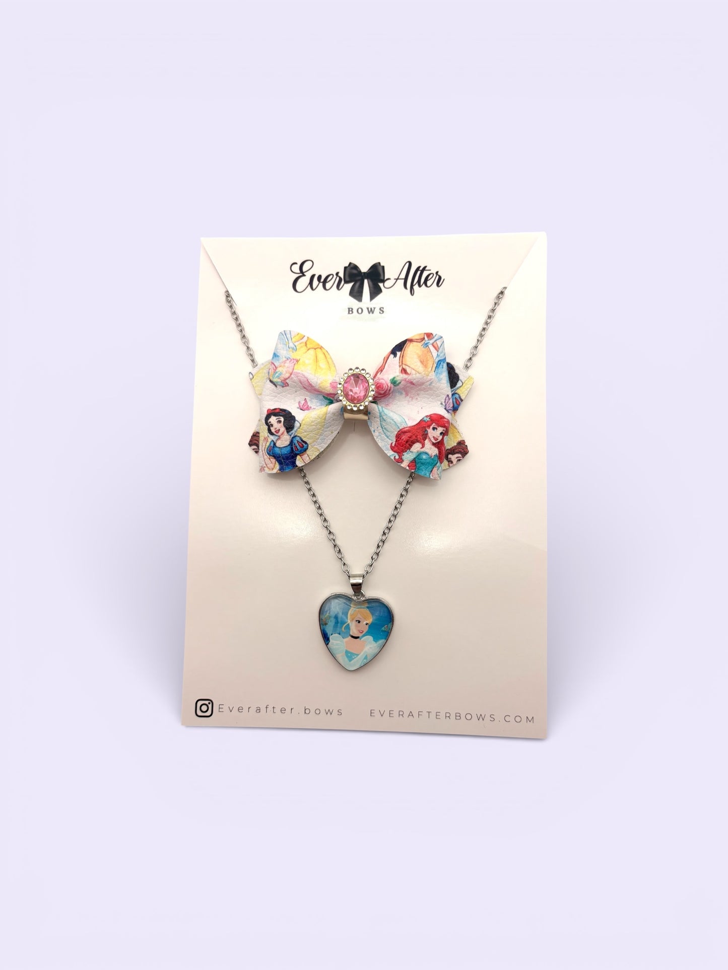 PRINCESS SET CINDER BOW+NECKLACE