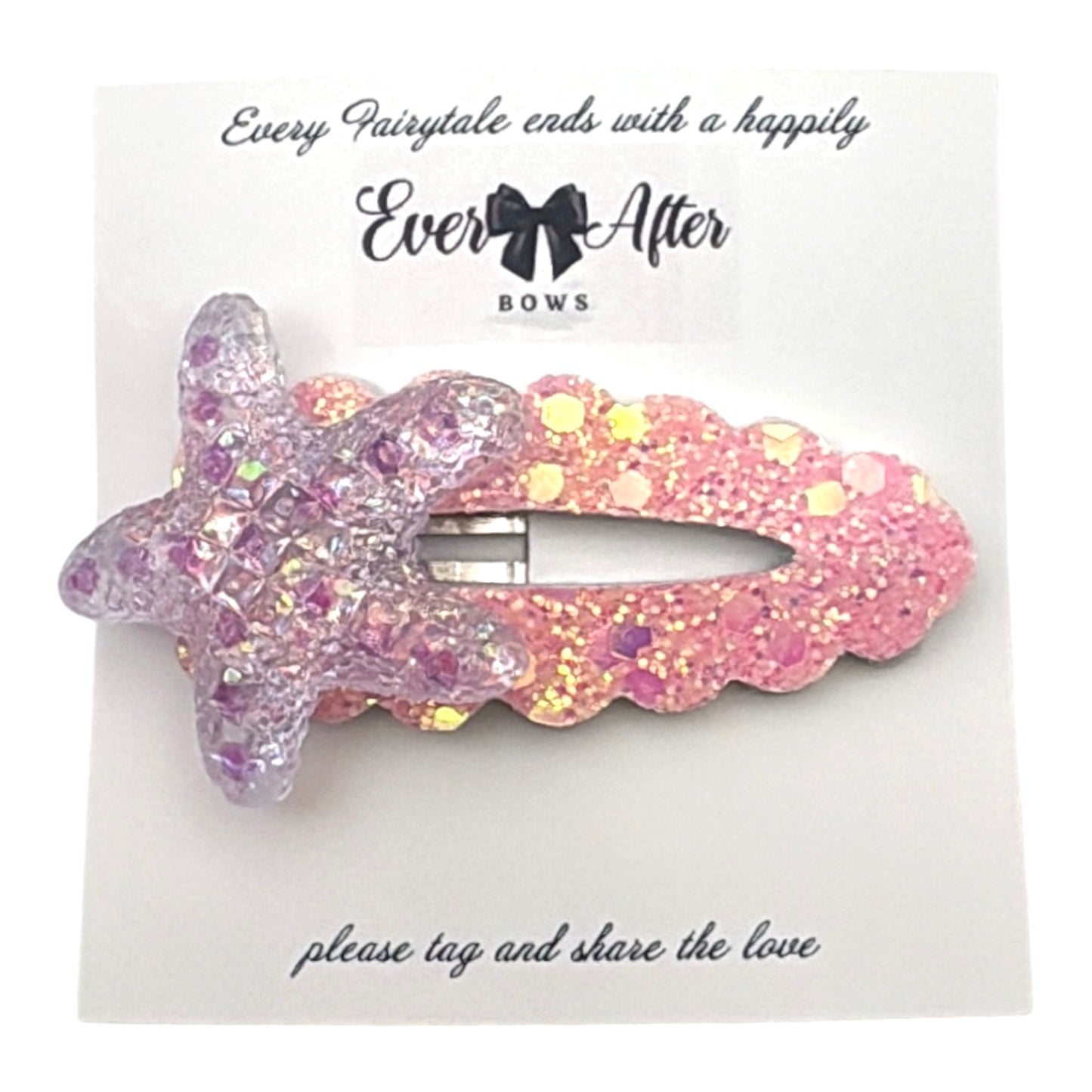PINK/PURPLE STARFISH SNAPCLIP