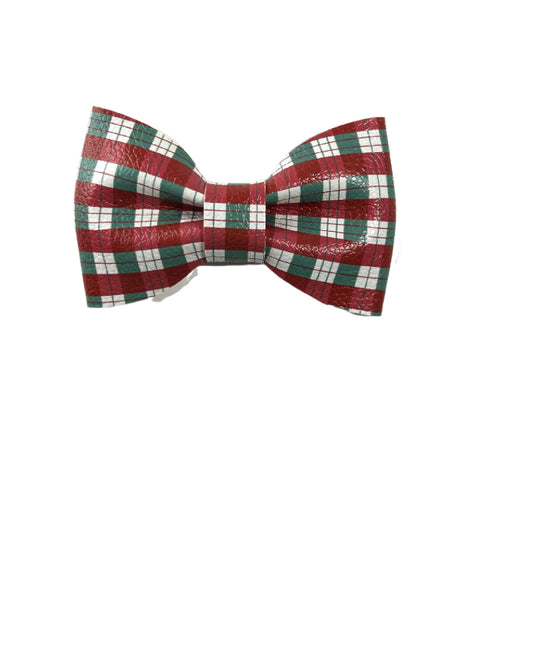 Christmas plaid bowtie red n green