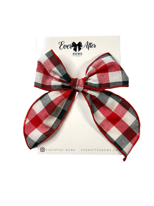 Vintage plaid ribbon bow