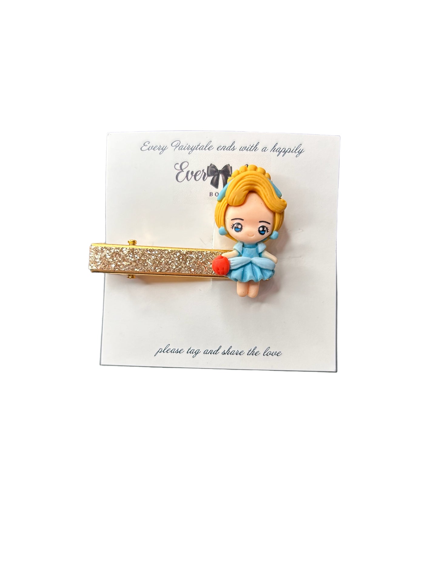 Glass shoe doll clip