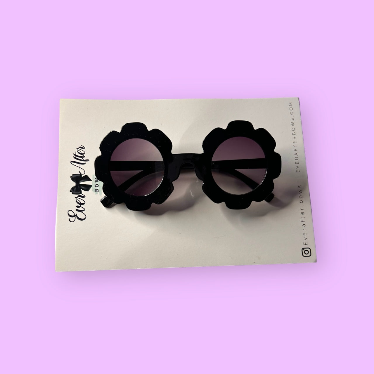 Round Flower sunnies -Black