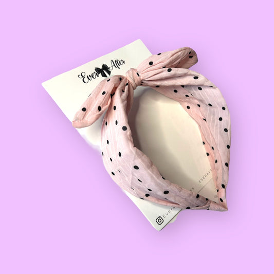 Polka dot -Pink headband