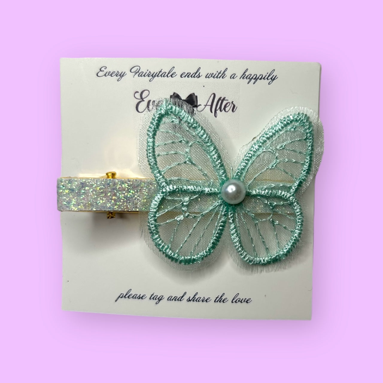 Butterfly clip -Mint