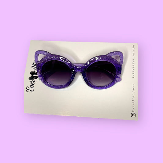 Cat eye purple glitter sunnies