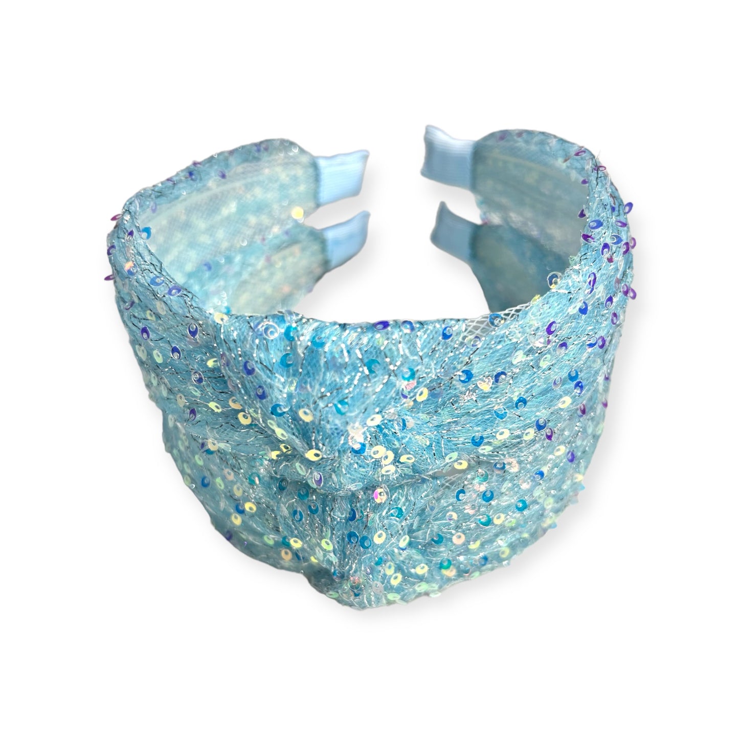 BLUE MESH SEQUINS HEADBAND