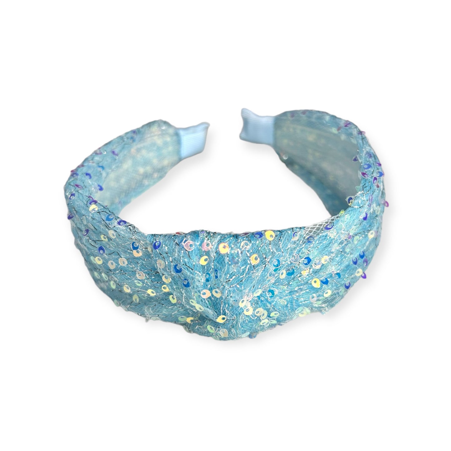 BLUE MESH SEQUINS HEADBAND