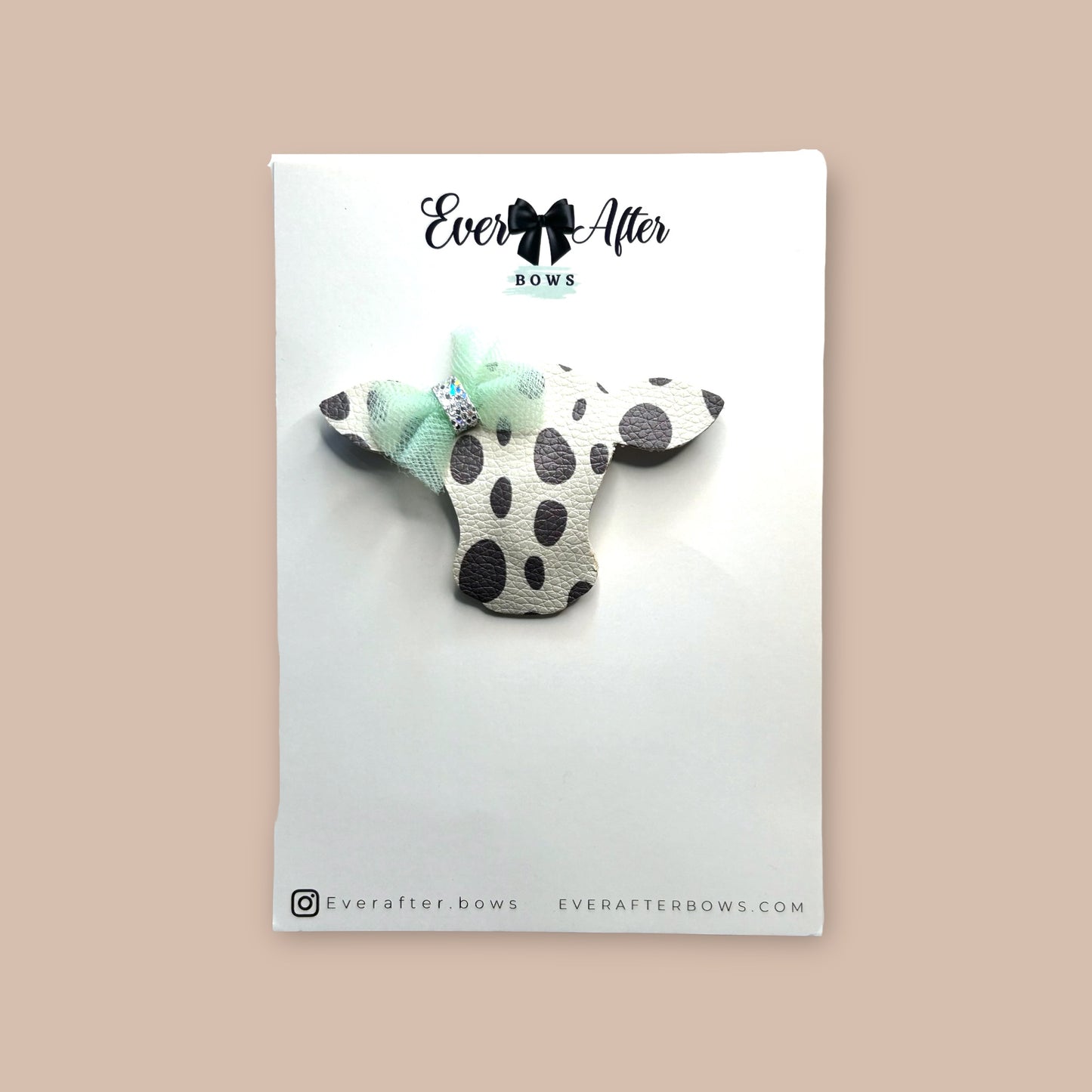 Pretty cow snap clip Mint