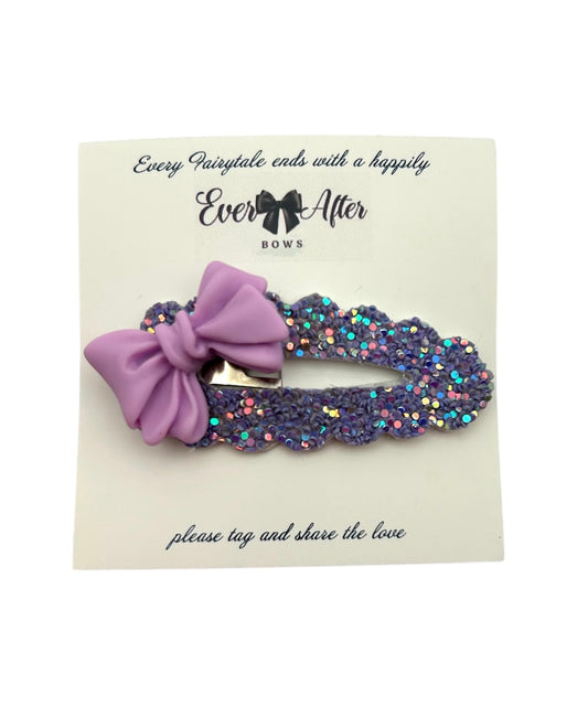 PURPLE BOW CLIP