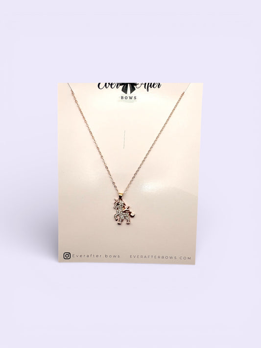 RHINESTONES UNICORN NECKLACE