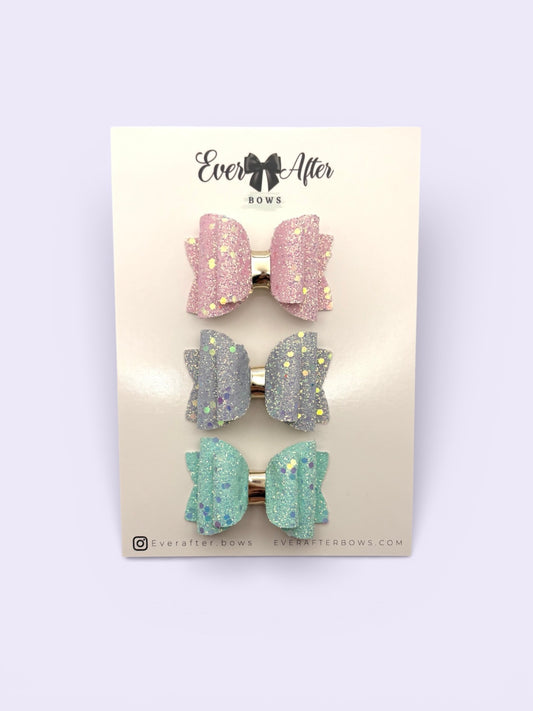 BOW SET / PASTEL GLITTER