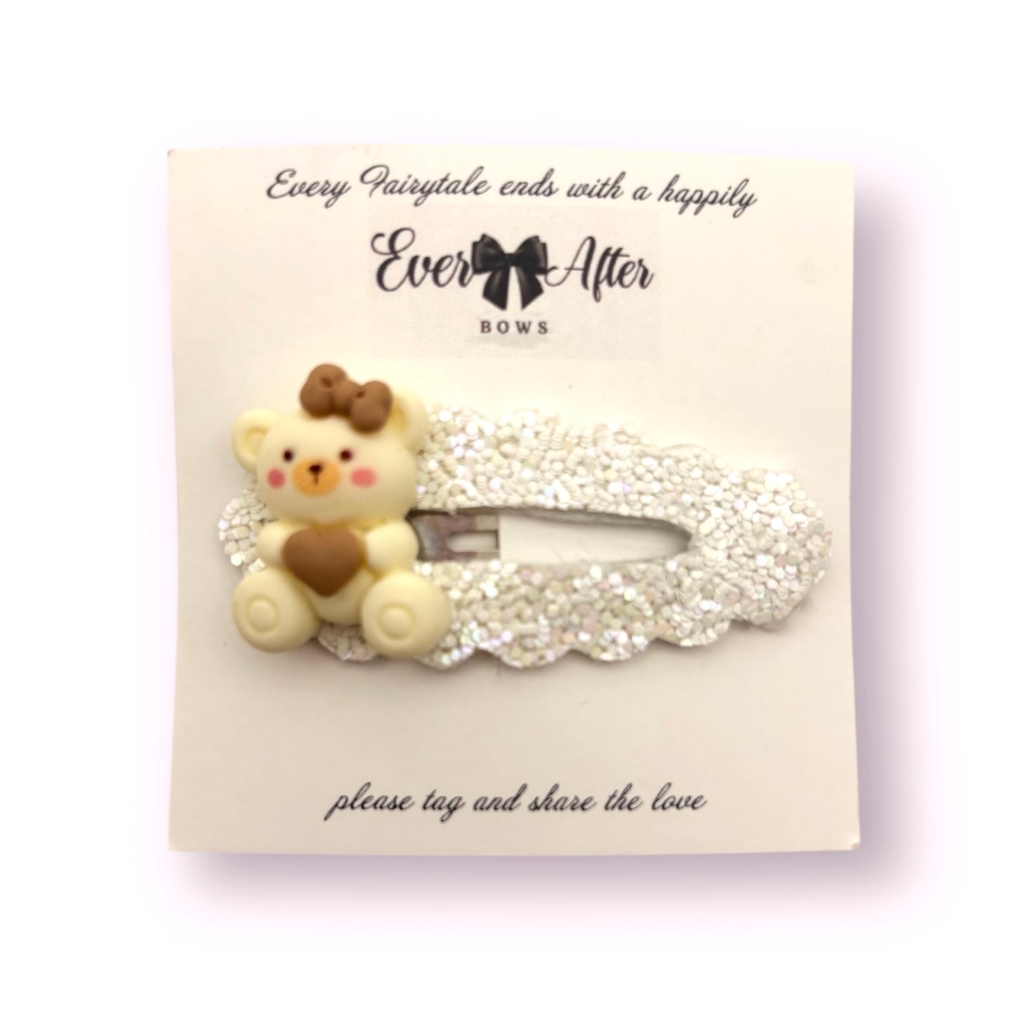 WHITE TEDDY SNAPCLIP