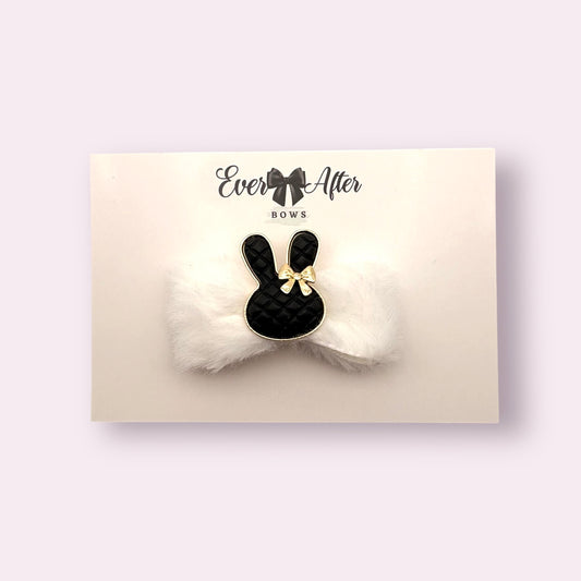 FUR BUNNY BLACK   3.in