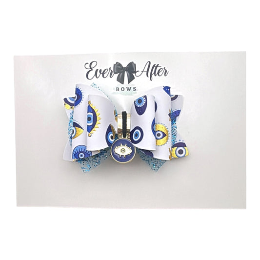 EVIL EYE BLUE CHARM BOW