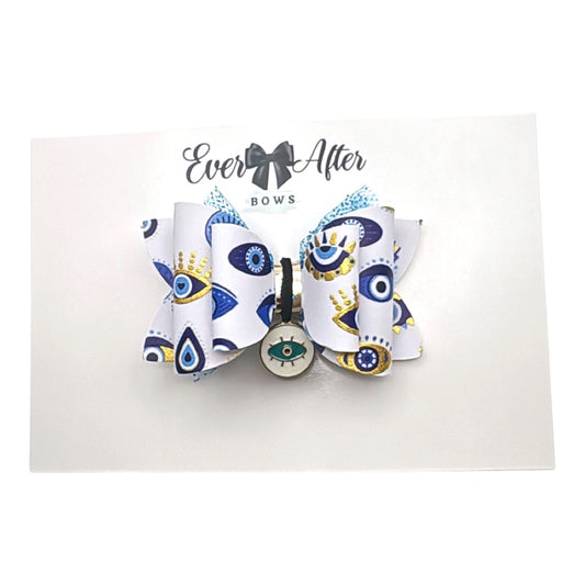 EVIL EYE WHITE CHARM BOW
